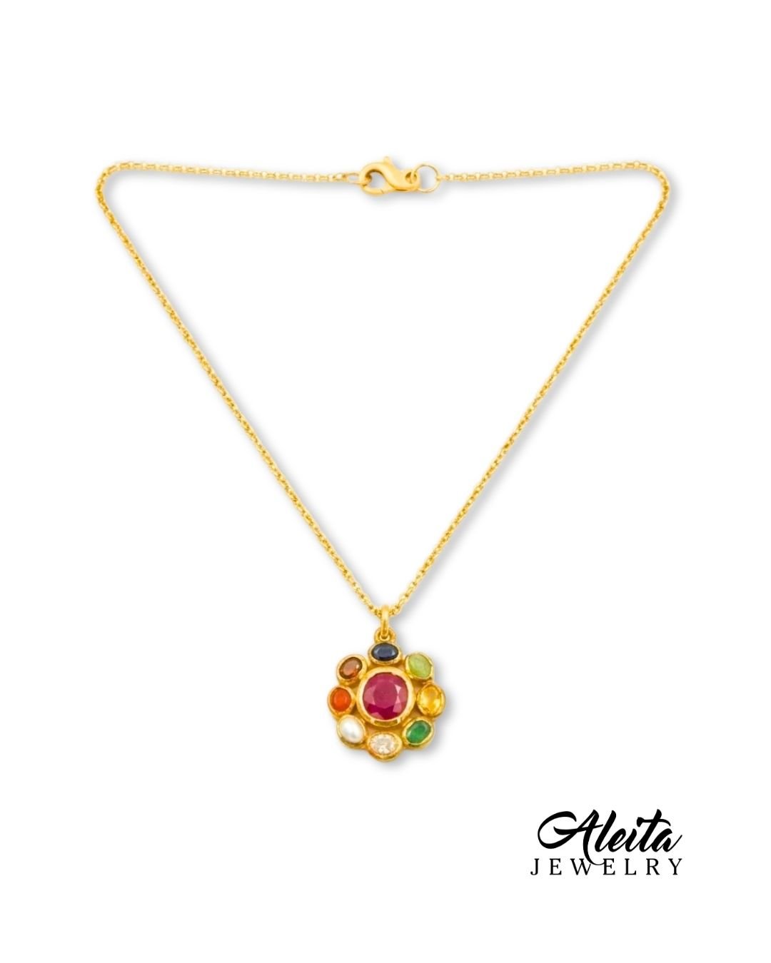 Multi Gemstone Necklace and Earrings - Image 3