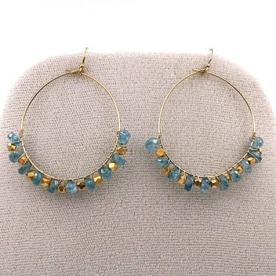Aquamarine Hoop Earrings