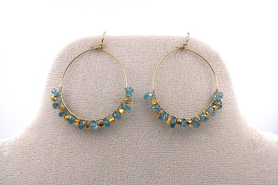 Aquamarine Hoop Earrings