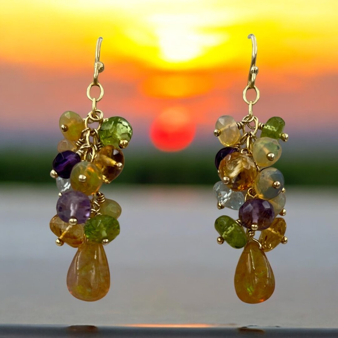 Gemstone Opal Earrings