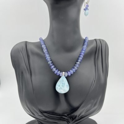 Tanzanite & Larimar Necklace with Earrings