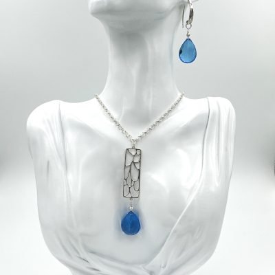 Ocean Blue Quartz Necklace Set
