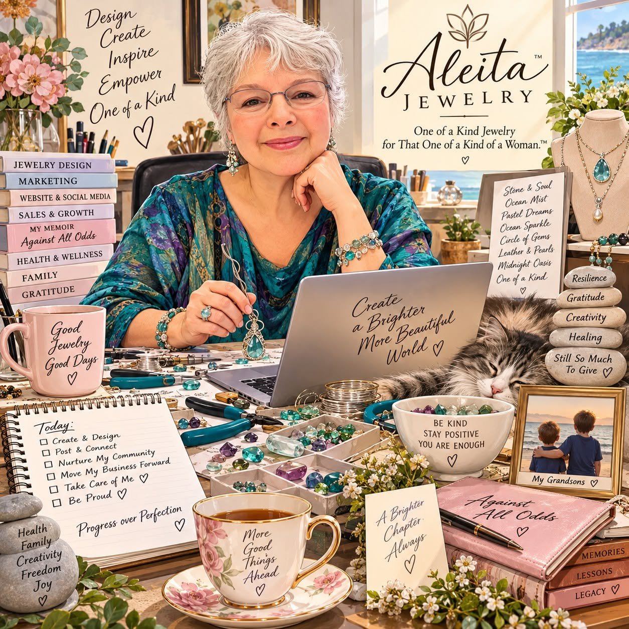 Aleita Laird, Designer for Aleita Jewelry, handcrafted Bridge Jewellery, gemstones, sapphire, ruby, emerald, pearl, topaz, labradorite, gold, silver