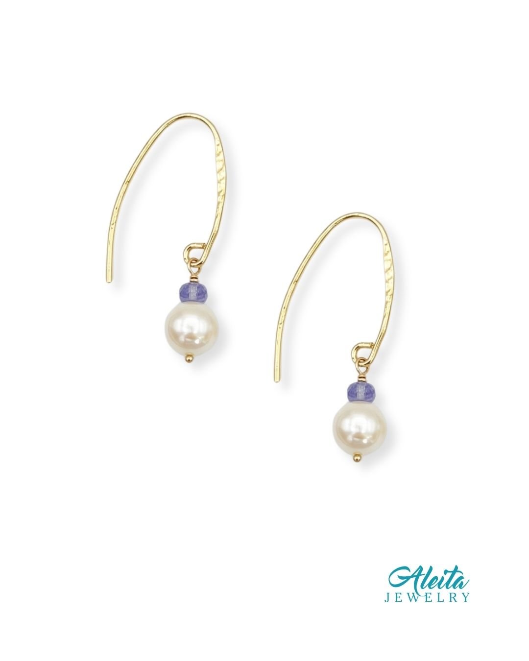 Blue Aquamarine Pearl Necklace and Earrings Set - Image 4
