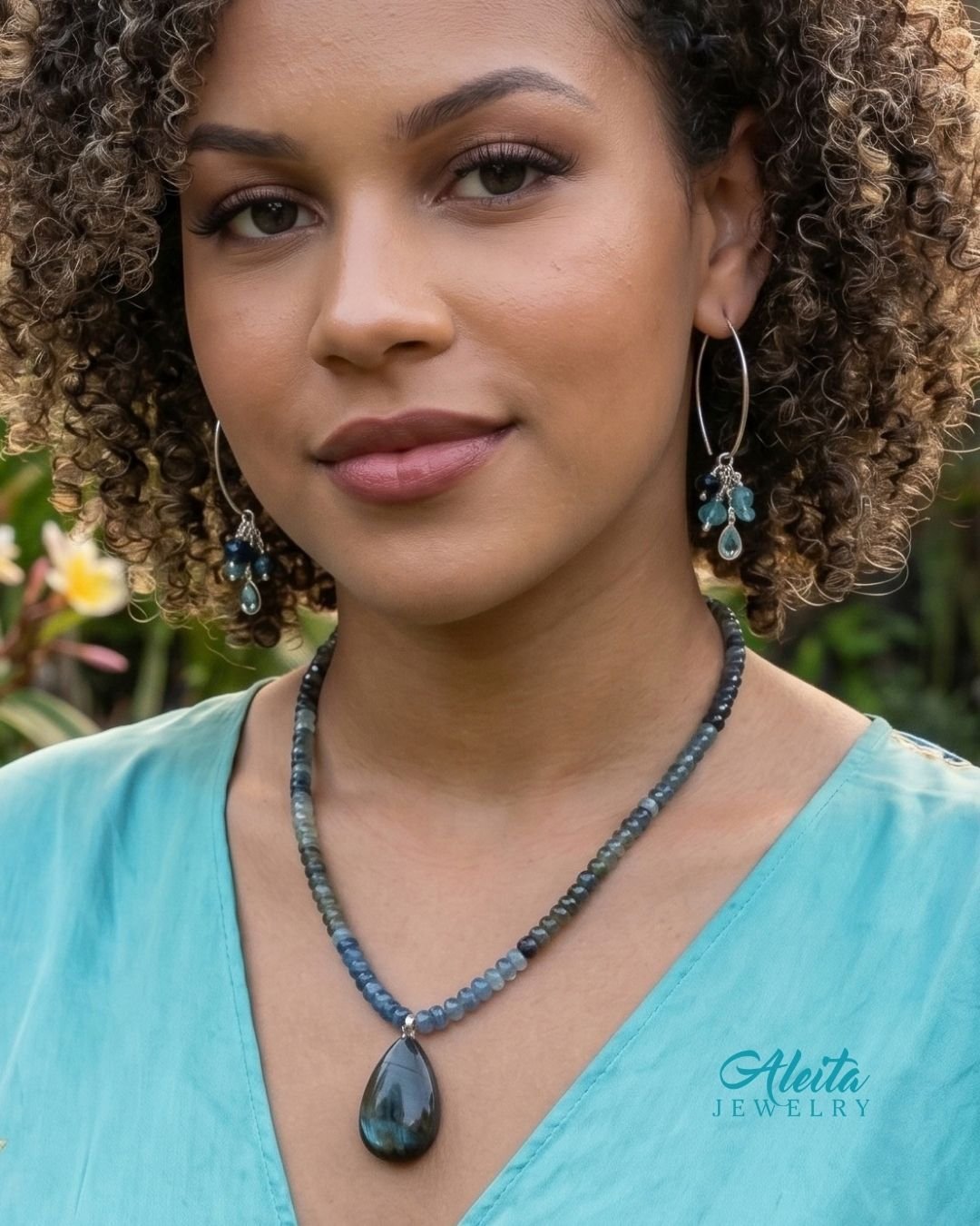 Aquamarine Necklace & Earrings Set